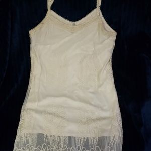 Lace overlay evening dress